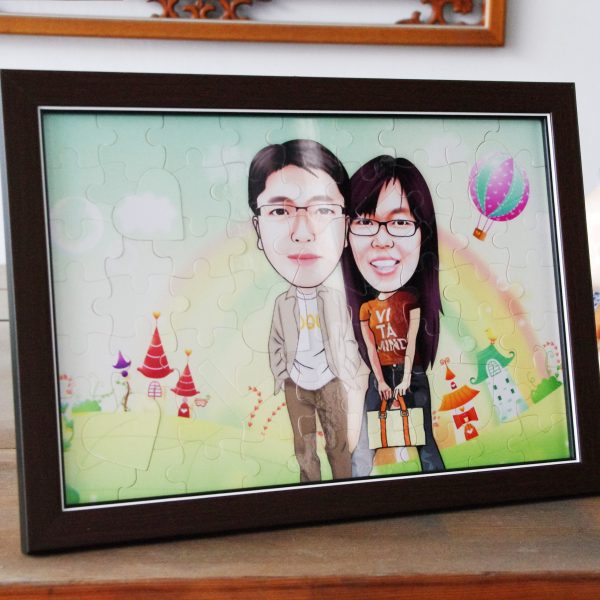 Love亮面拼圖+原木框